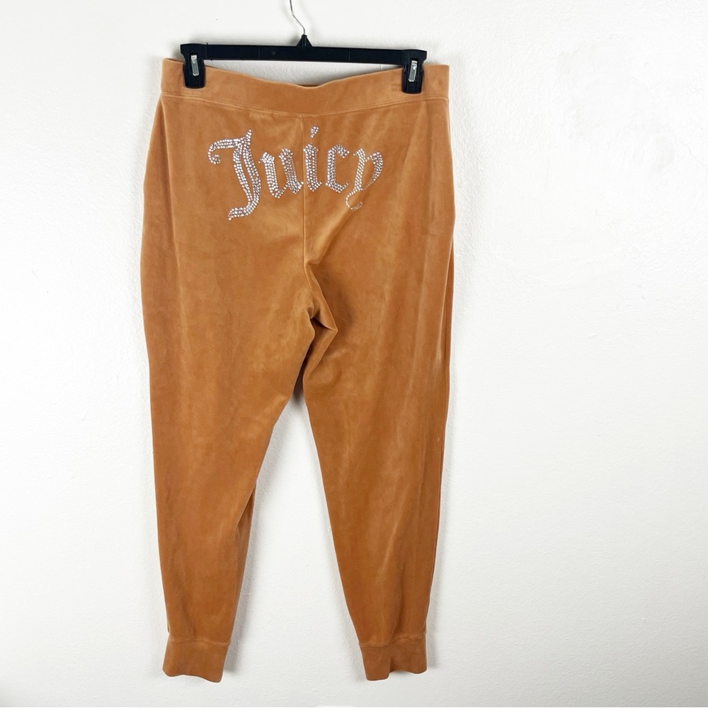 JUICY COUTURE High Rise Graphic Bedazzled Side Pockets Joggers Large Casual Cozy
